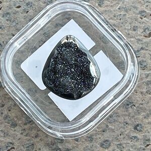 Black Druzy Stone in Clear Case